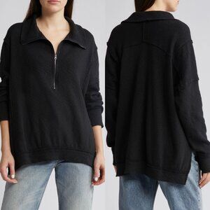 Women's Black Half-Zip Sweater